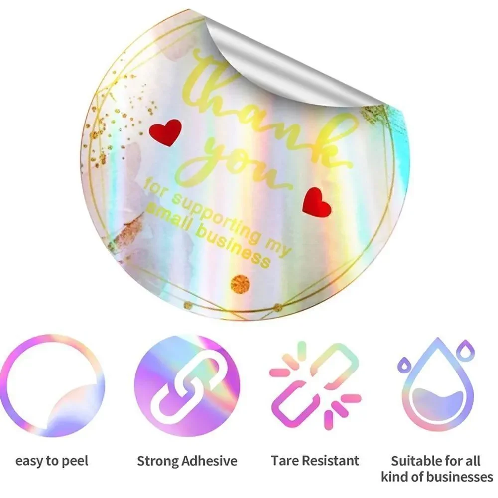 1.5” BULK ROLL 400 THANK YOU FOR SUPPORTING SMALL BUSINESS STICKERS IRIDESCENT